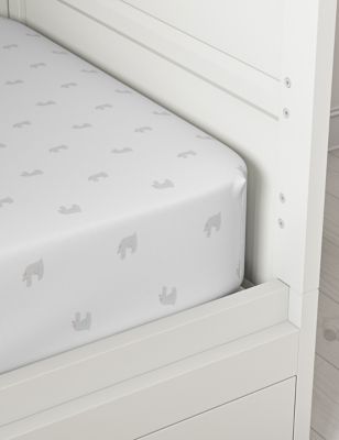 

2 Pack Pure Cotton Cot Bed Fitted Sheets - White, White