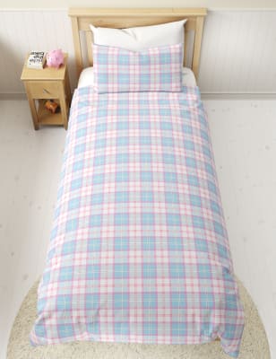 

Cotton Blend Checked Bedding Set - Pink Mix, Pink Mix