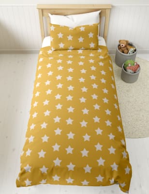 Pure Cotton Jersey Star Bedding Set - Ochre