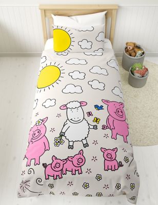 M&S Cotton Blend Percy Pig  Bedding Set