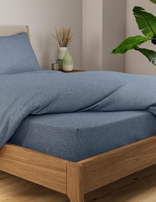 Pure Cotton Jersey Deep Fitted Sheet M&S TW