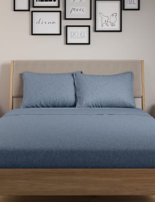 

2er-Pack Kissenbezüge aus reiner Baumwolle - Mittelblau, Mittelblau
