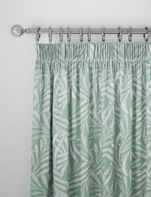 M&S Collection Fern Pencil Pleat Blackout Curtains - Duck Egg