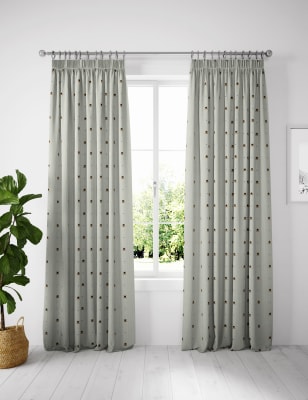 

M&S Collection Bee Pencil Pleat Blackout Curtains - Grey Mix, Grey Mix