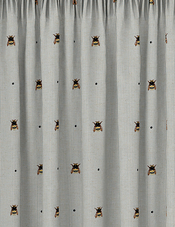 蜜蜂图案铅笔摺遮光窗帘 - SG