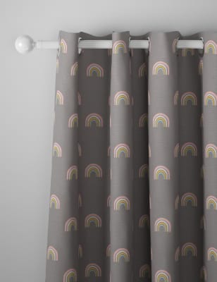 

M&S Collection Cotton Rich Rainbow Eyelet Kids' Curtains - Grey Mix, Grey Mix