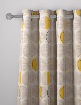 

M&S Collection Ösenvorhänge aus Baumwollmischung mit Kreismuster „Layla“ - Ochre, Ochre
