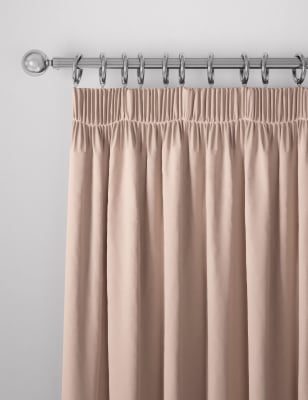 

M&S Collection Cotton Rich Pencil Pleat Blackout Curtains - Pink, Pink