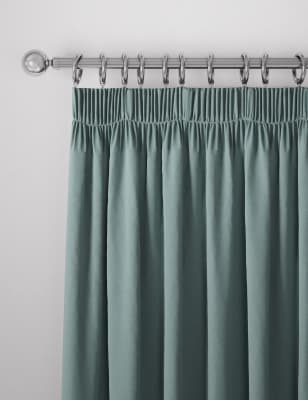 

M&S Collection Cotton Rich Pencil Pleat Blackout Curtains - Duck Egg, Duck Egg