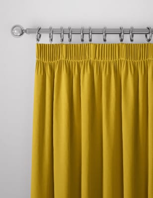 

M&S Collection Cotton Rich Pencil Pleat Blackout Curtains - Ochre, Ochre