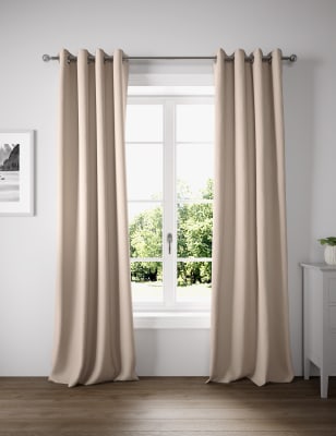 

Cotton Rich Eyelet Blackout Curtains - Latte, Latte