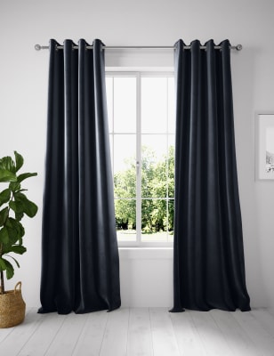 

Velvet Eyelet Curtains - Navy, Navy