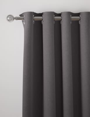 

M&S Collection Pure Cotton Eyelet Blackout Curtains - Dark Grey, Dark Grey
