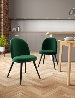 Set of 2 Velvet Dining Chairs