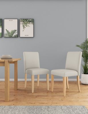 M&S Set of 2 Milton Plain Dining Chairs - Natural, Natural