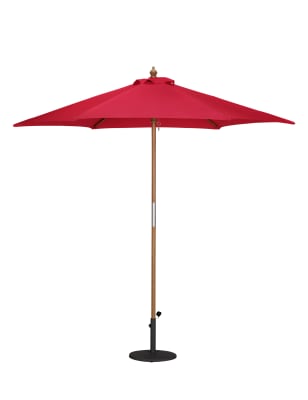 Small Red Parasol with Wood Pole | M&S