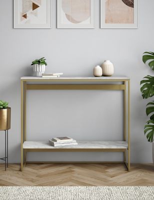M&S Farley Console Table - White, White