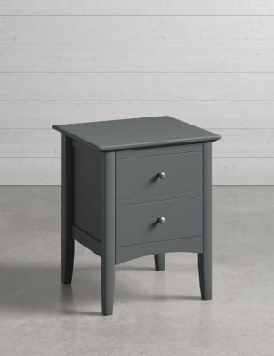 M&S Hastings 2 Drawer Bedside Table - Dark Grey, Dark Grey