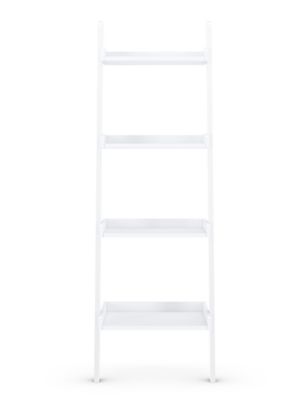 Ladder Shelves Loft M S, Four Tier White Ladder Bookcase Shelf The Range