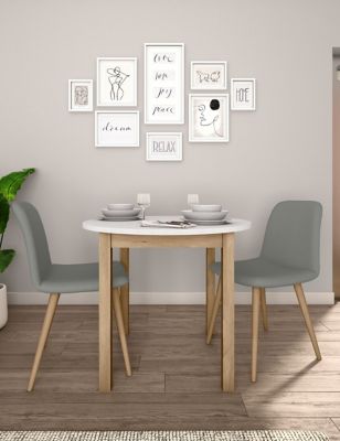 M&S Round 4 Seater Dining Table - White, White