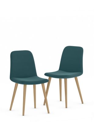 Set of 2 Velvet Oval Dining Chairs