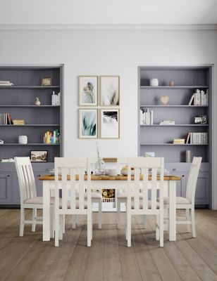 M&S Padstow 6-8 Seater Extending Dining Table - Ivory, Ivory