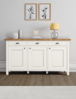 M&S Padstow Large Sideboard - Ivory, Ivory,Dark Blue