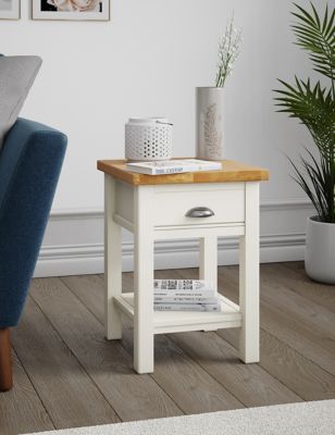 M&S Padstow Side Table - Ivory, Ivory