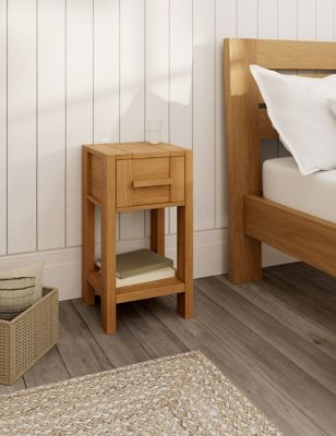 M&S Sonoma 1 Drawer Slim Bedside Table - Oak, Oak