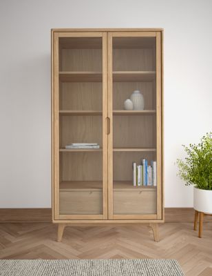 M&S Nord Display Cabinet - Oak, Oak