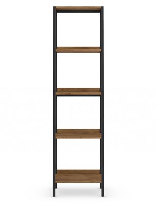 Brookland Narrow Ladder Shelves M S, Tall Slim Metal Bookcase