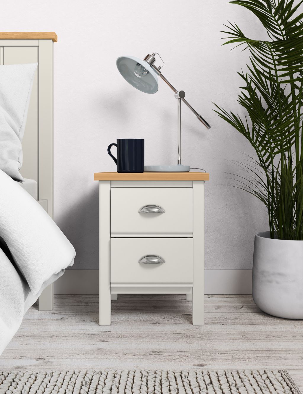 Padstow 2 Drawer Bedside Table