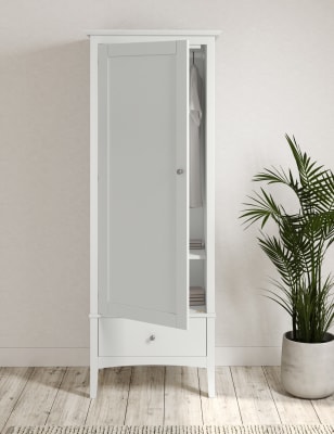 M&S Hastings Single Wardrobe - Soft White, Soft White,Dark Grey