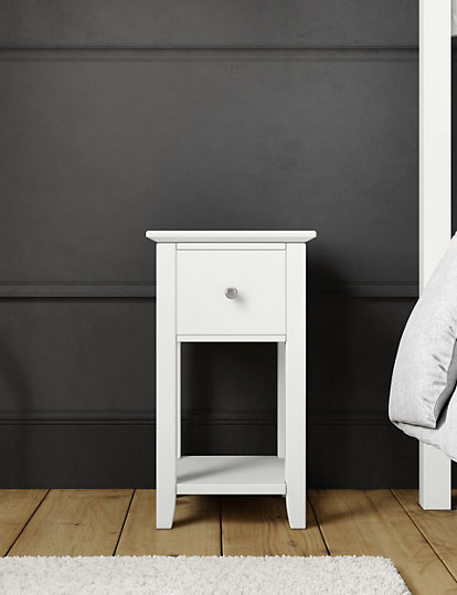 marks and spencer set of 2 hastings 1 drawer slim bedside tables - 1size - soft white, soft white