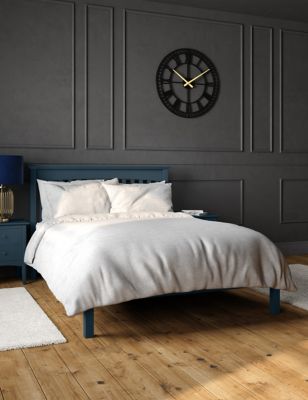 M&S Hastings Bed - 4FT6 - Mid Blue, Mid Blue,Grey