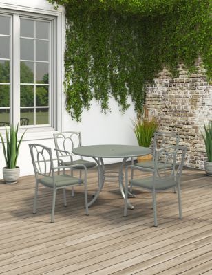 M&S Stroud 4 Seater Garden Table & Chairs - Sage Green, Sage Green