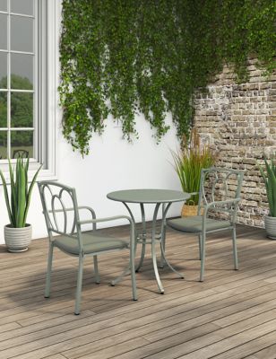 M&S Stroud 2 Seater Bistro Table & Chairs - Sage Green, Sage Green