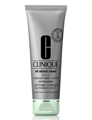 Clinique Womens All About Clean 2-in-1 Charcoal Mask + Scrub 100ml
