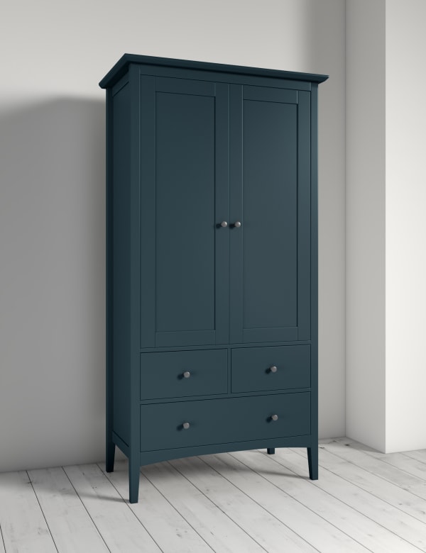 Hastings Mid Blue Double Wardrobe M S