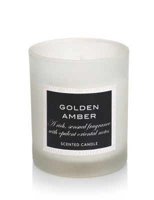 Golden Amber Filled Candle | M&S