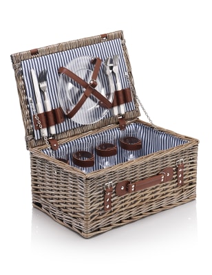 Wicker Picnic Basket with Cups, Plates & Cutlery | M&S