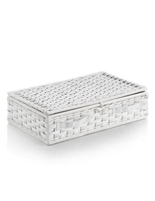 White Rattan Under Bed Storage M S