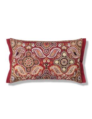 papaya paisley seat cushion