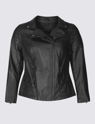 Marks and spencer store curve leather jacket