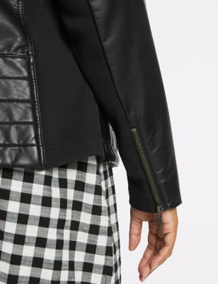 Marks and spencer store curve leather jacket