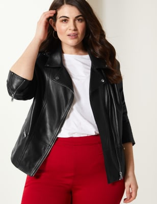 Curve leather sale jacket