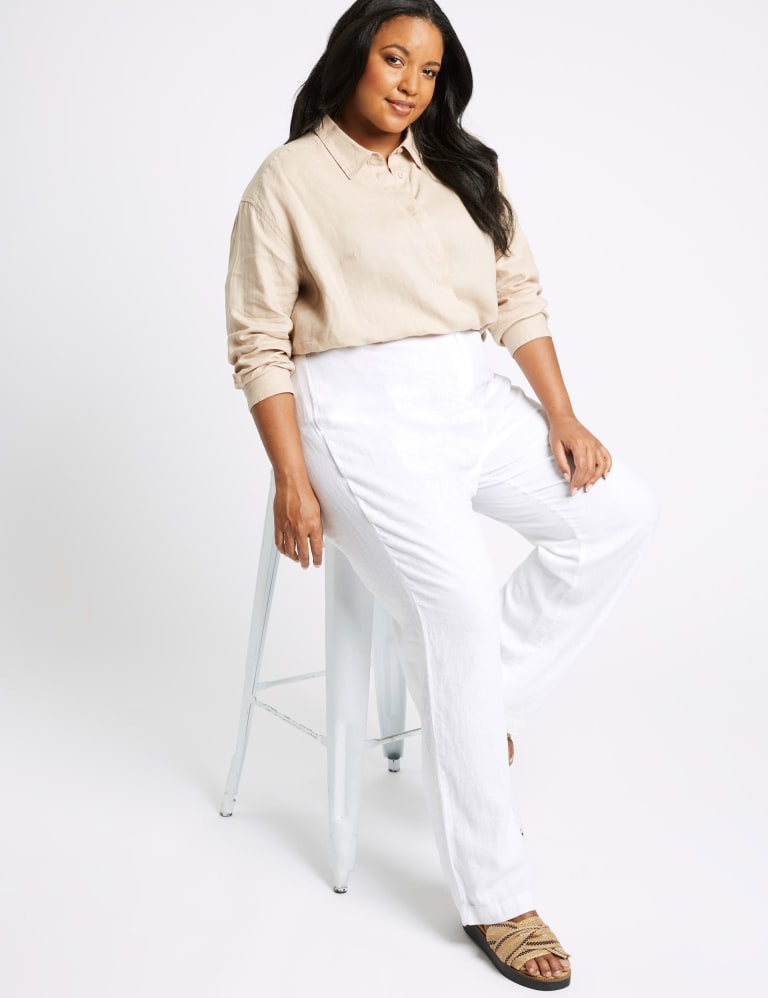 Marks and spencer womens linen trousers online