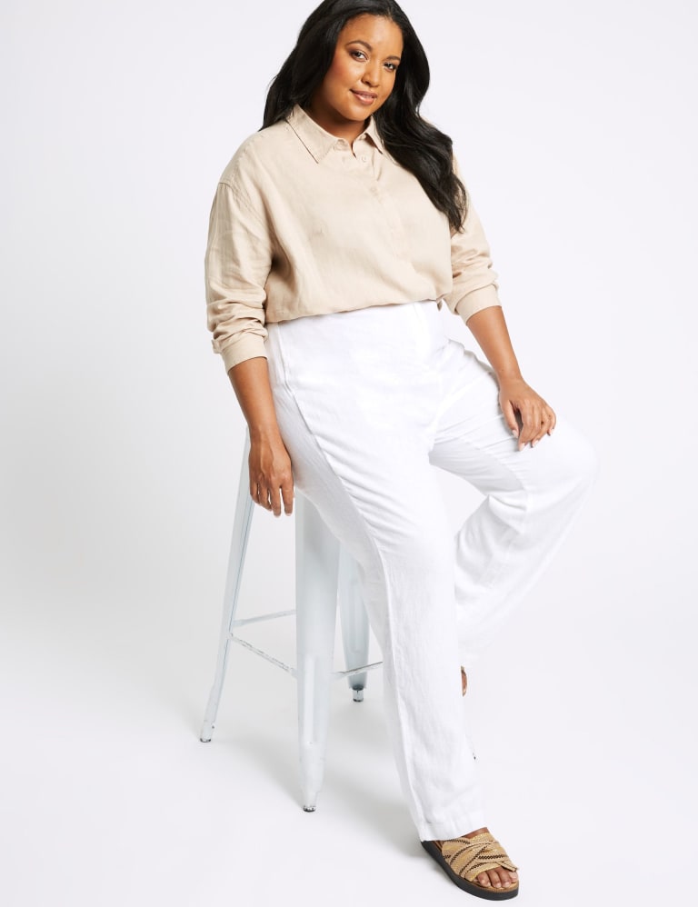 Plus Size Linen Trousers