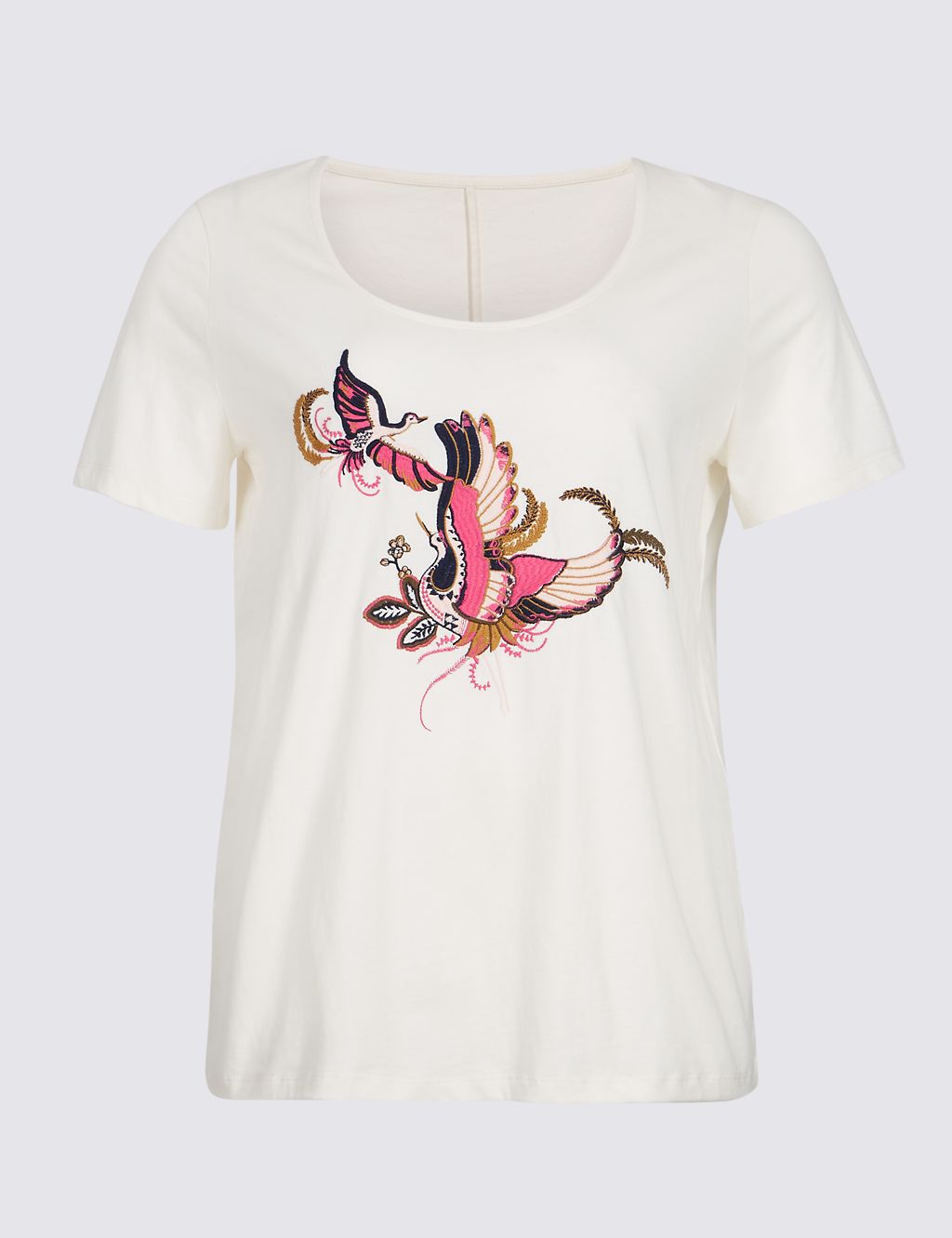 CURVE Pure Cotton Embroidered T-Shirt 1 of 5