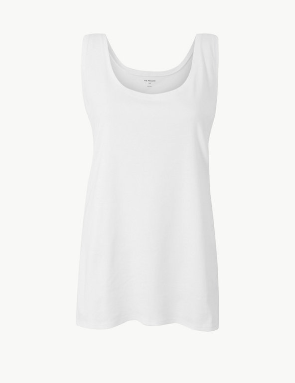 CURVE Pure Cotton Fitted Vest Top Image 1 of 1